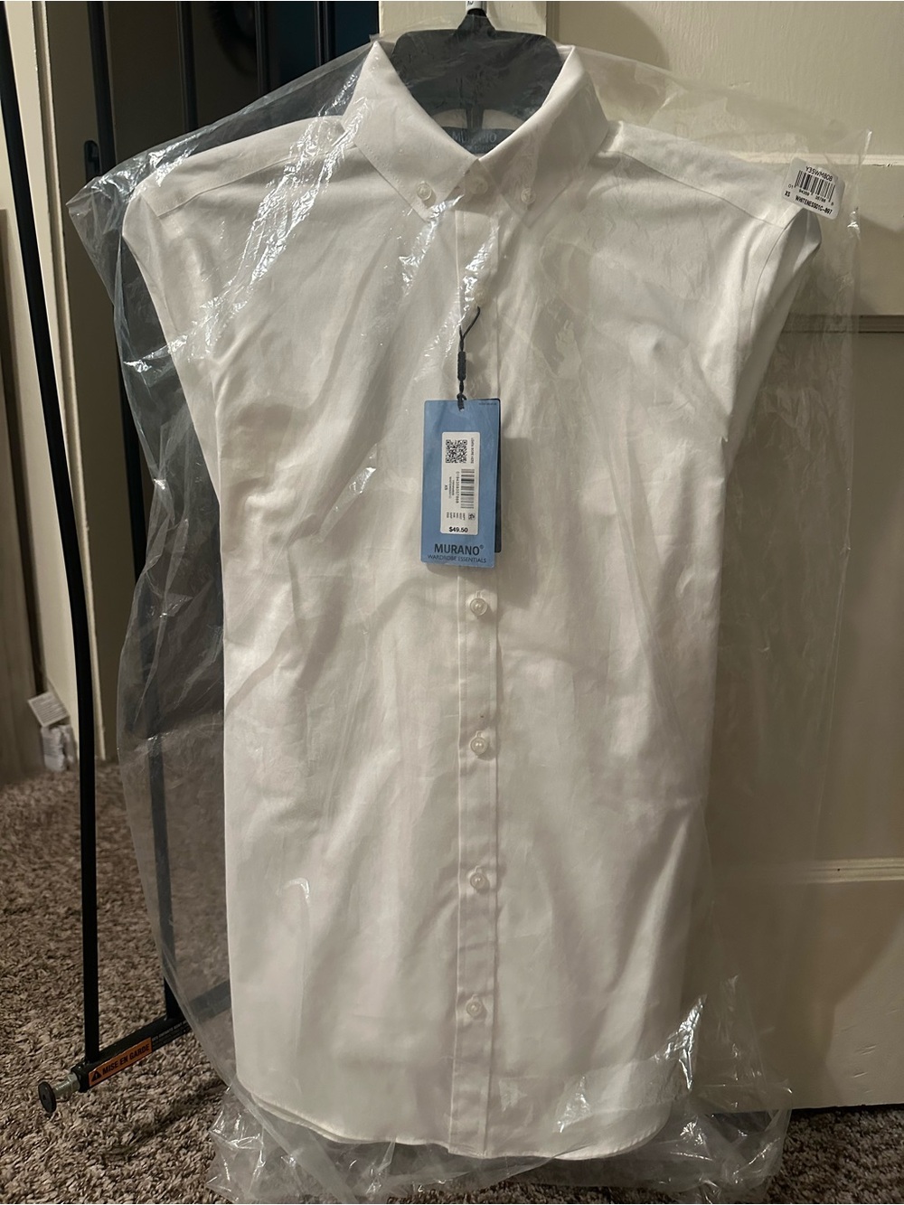 Murano White Men's Dress Shirt - Button-Down Collar